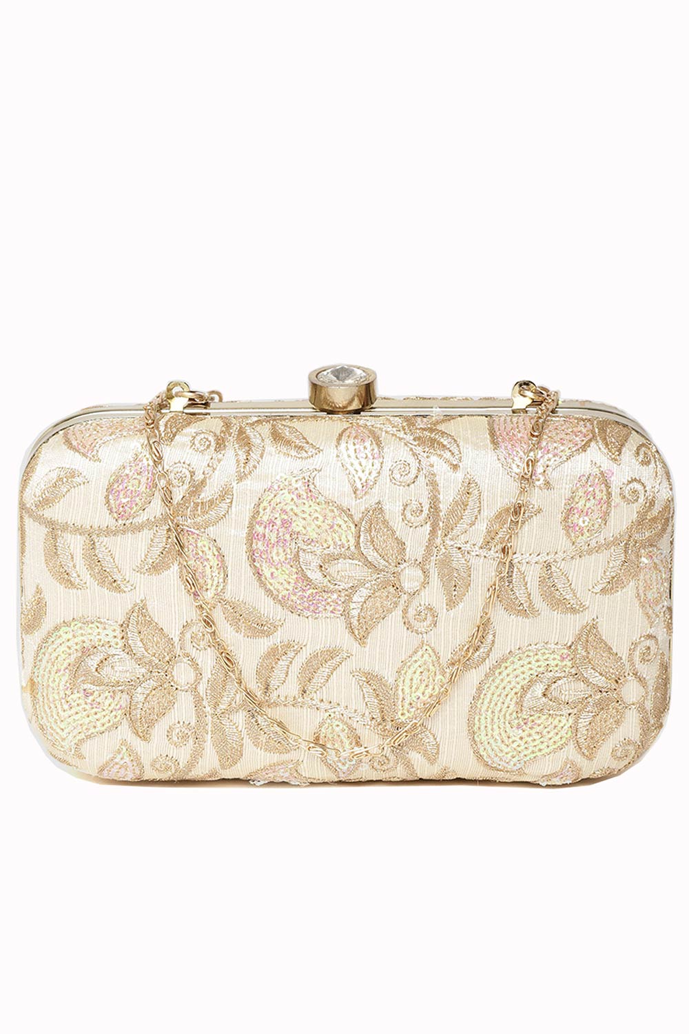 Embroideried Satin Clutch Bags