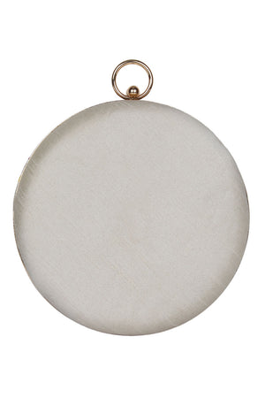 Faux Silk Clutch In White