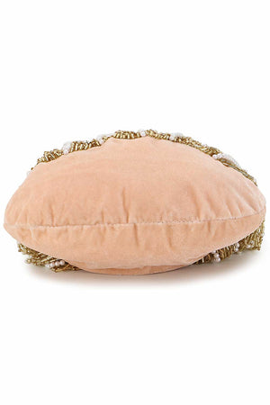 Peach And Gold Velvet Ogee Embellished Potli