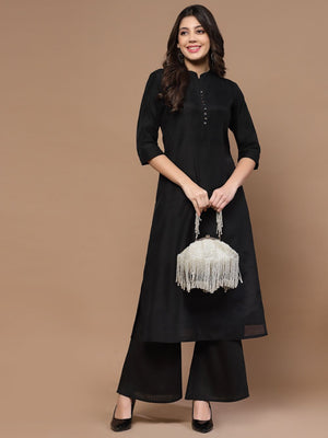 White Faux Silk Embellished Clutch