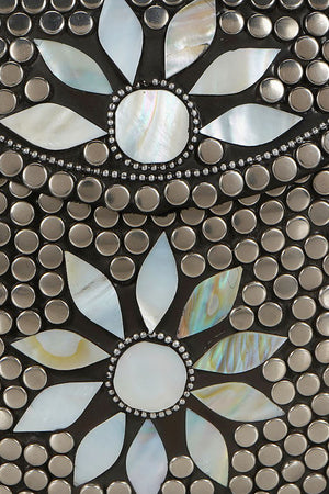 Metal Clutch In Sliver And White