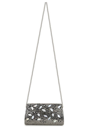 Mosaic Silver & White Metal Botanical Mosaic Clutch