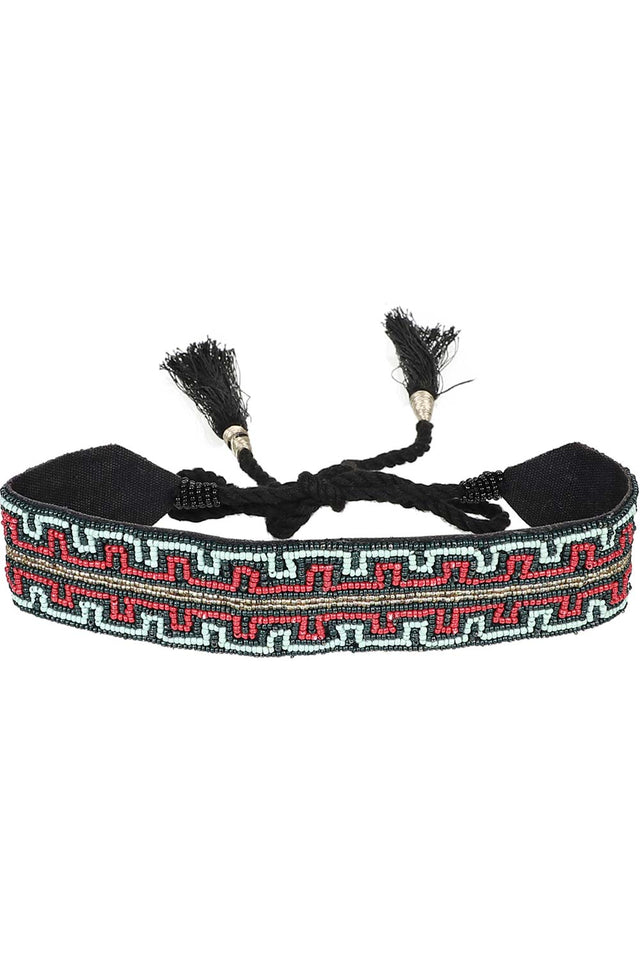 Embellished Waist Belt In Black & Multi (ADKB9001A)