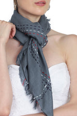 Viscose Square Scarf In Grey (ADS4198A)