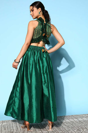 Buy Dark Green Crepe Printed Co-ords Online