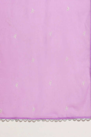 Buy Lavender Poly Crepe Printed Kurta Palazzo Set With Dupatta Online