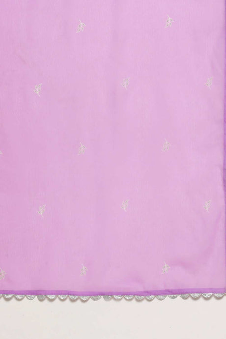 Buy Lavender Poly Crepe Printed Kurta Palazzo Set With Dupatta Online