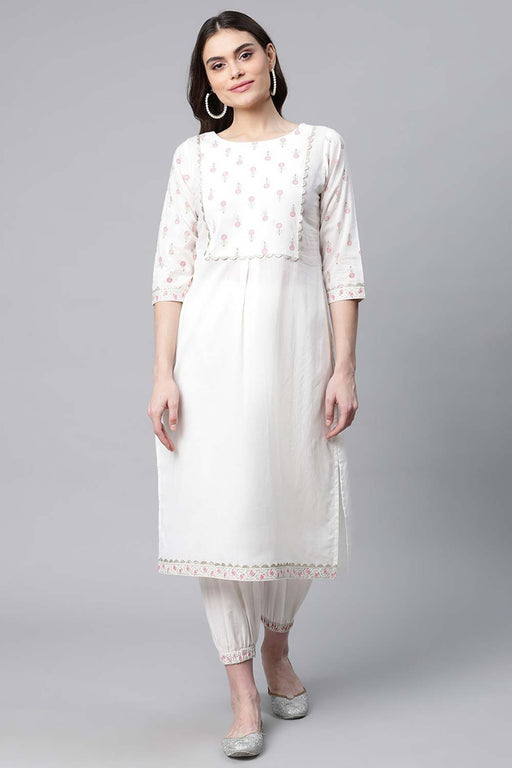 White Comfortable And 3/4th Sleeves Daily Wear Plain Crepe Kurti For Ladies  at Best Price in Moradabad | Royal Collection