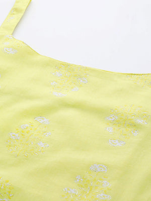 Women's Yellow Printed Tunic