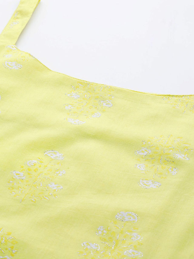 Women's Yellow Printed Tunic