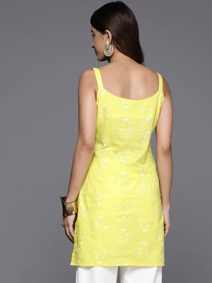 Women's Yellow Printed Tunic