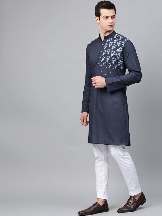 Buy White Color Cotton Fabric Festive Wear Kurta Pajama Online