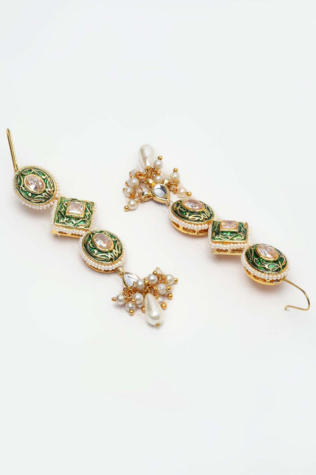 Buy Women's Sterling Silver Earring and Bracelet Set in Green Online - Side