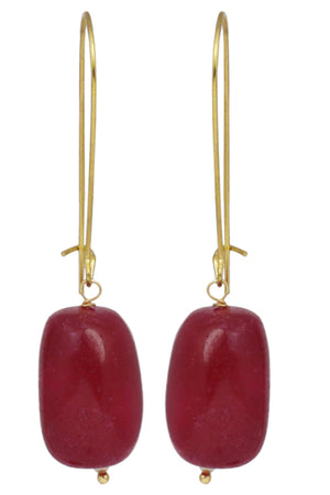 Women's Silver Hoop Earrings In Red