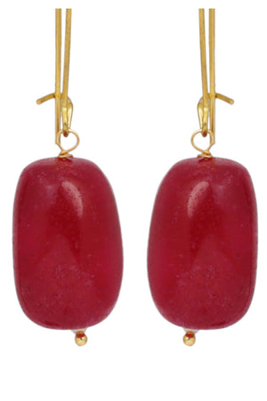 Women's Silver Hoop Earrings In Red