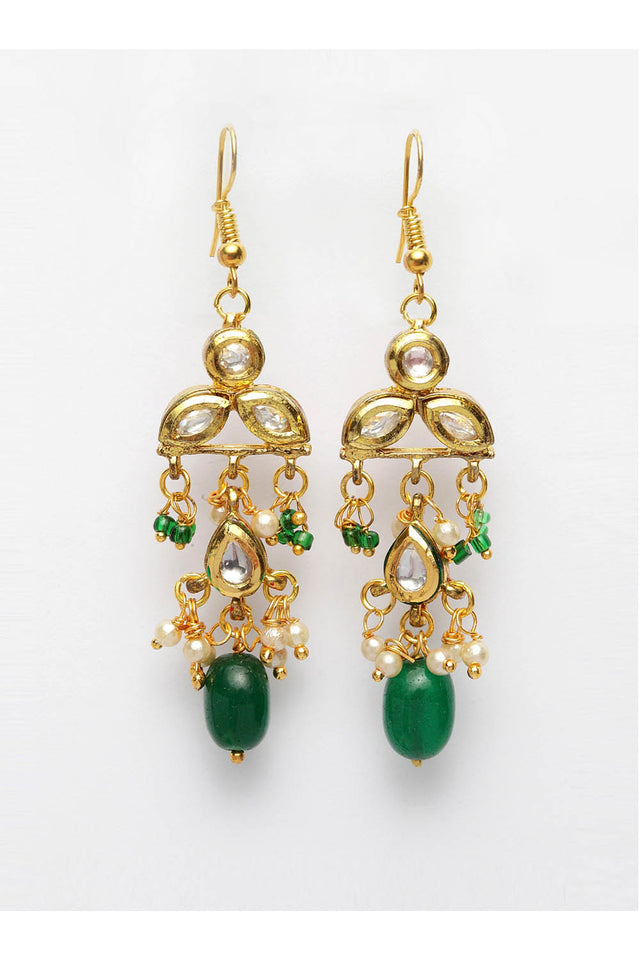 Women's Sterling Silver Drop Earrings In Green