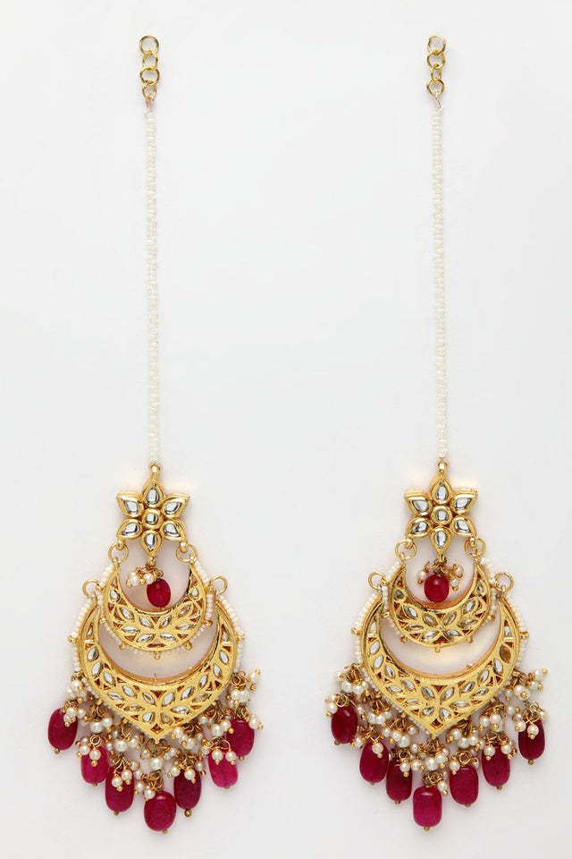 Shop Women's Chandbali Earrings in Red