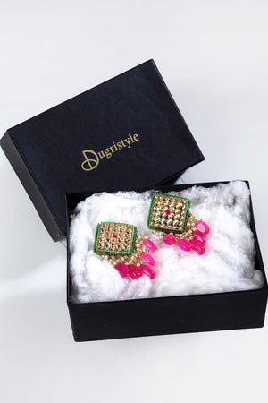 Buy Women's Sterling Silver Stud Earring in Pink Online - Zoom In