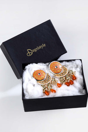 Buy Women's Sterling Silver Chandelier Earring in Orange Online - Zoom In