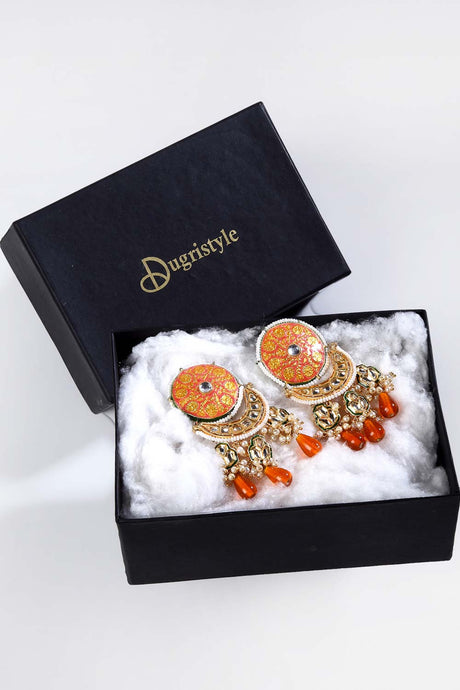 Buy Women's Sterling Silver Chandelier Earring in Orange Online - Zoom In
