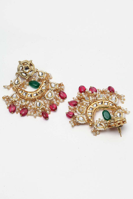 Buy Women's Sterling Silver Chandelier Earring in Pink Online - Back