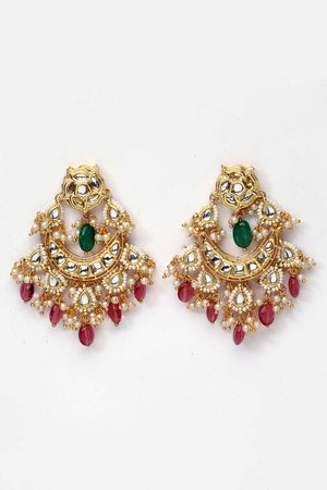 Buy Women's Sterling Silver Chandelier Earring in Pink Online - Side