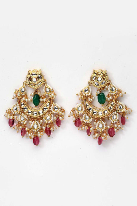 Buy Women's Sterling Silver Chandelier Earring in Pink Online - Side