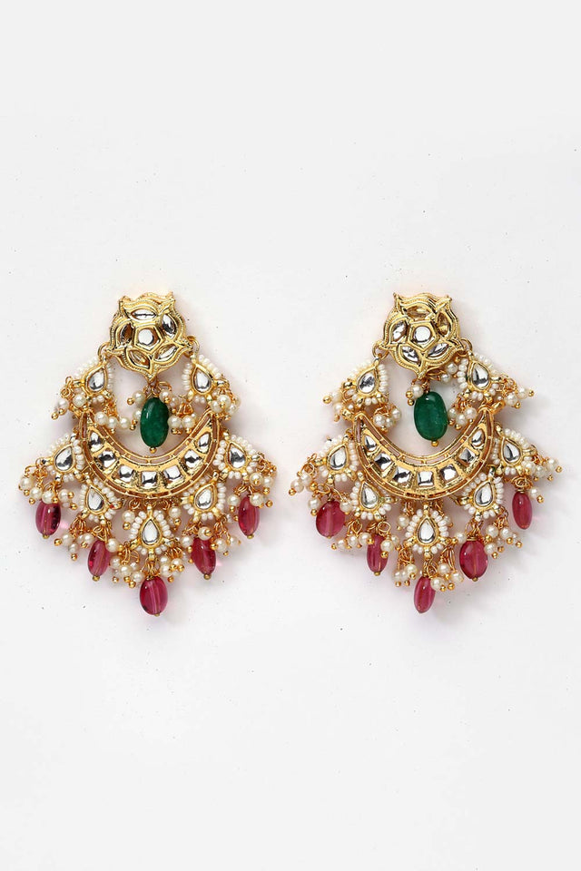 Buy Women's Sterling Silver Chandelier Earring in Pink Online - Side