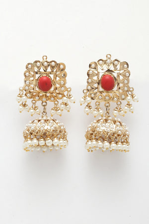 Women's Copper Jhumka Earrings In Gold