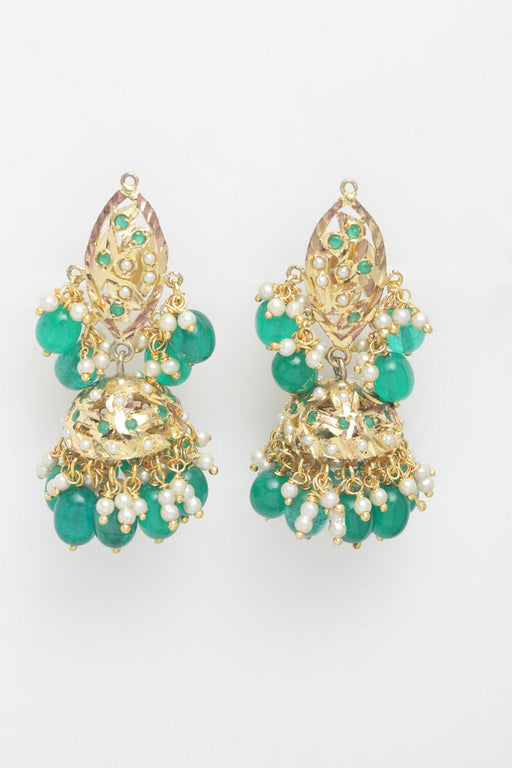 Latest American Diamond Stone Jhumkas - South India Jewels | Black beaded  jewelry, Indian jewellery design earrings, Gold jewelry fashion