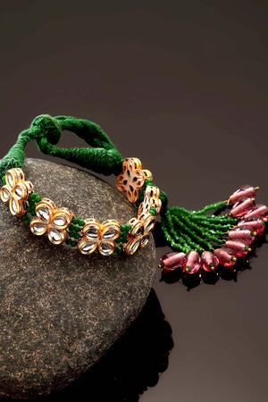 Buy Women's Sterling Silver Bracelet in Green Online - Front