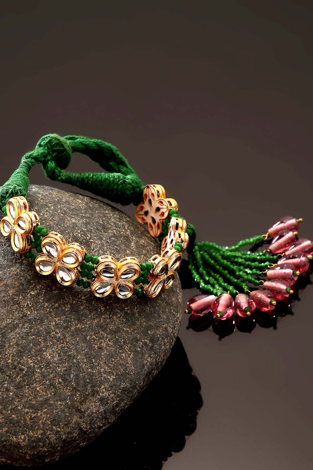 Buy Women's Sterling Silver Bracelet in Green Online - Front