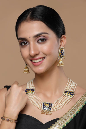 Brown And Gold Adjustable Bracelet With Pearls And Natural Stones