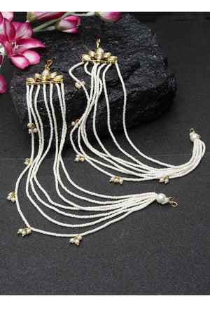 Women's Copper Ear Chain In White