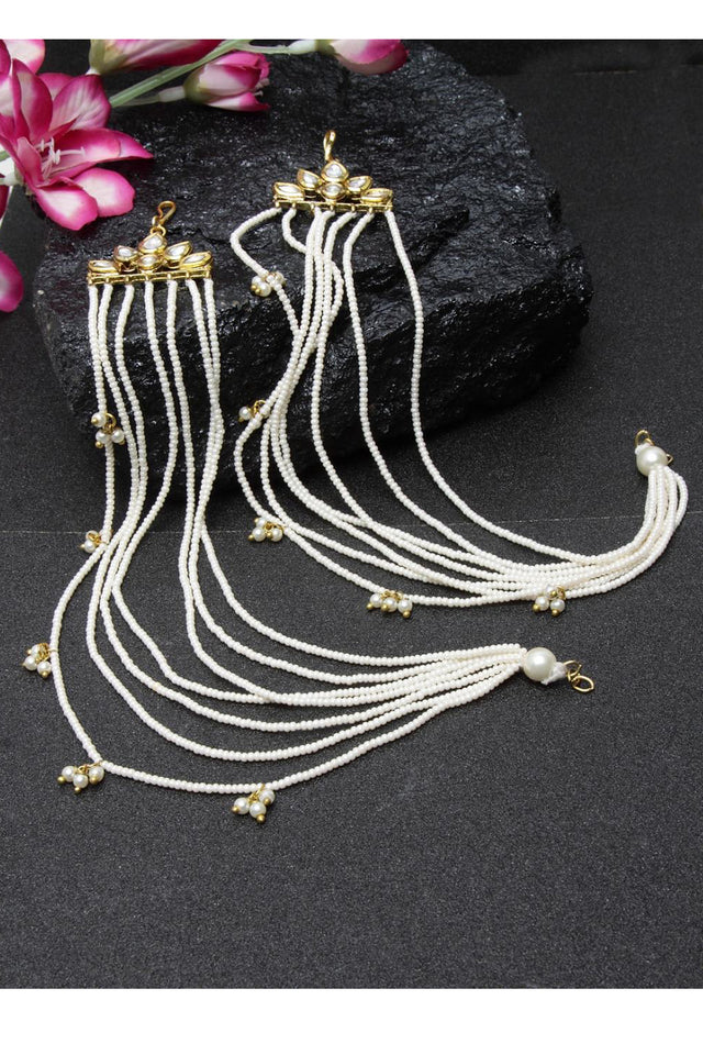 Women's Copper Ear Chain In White