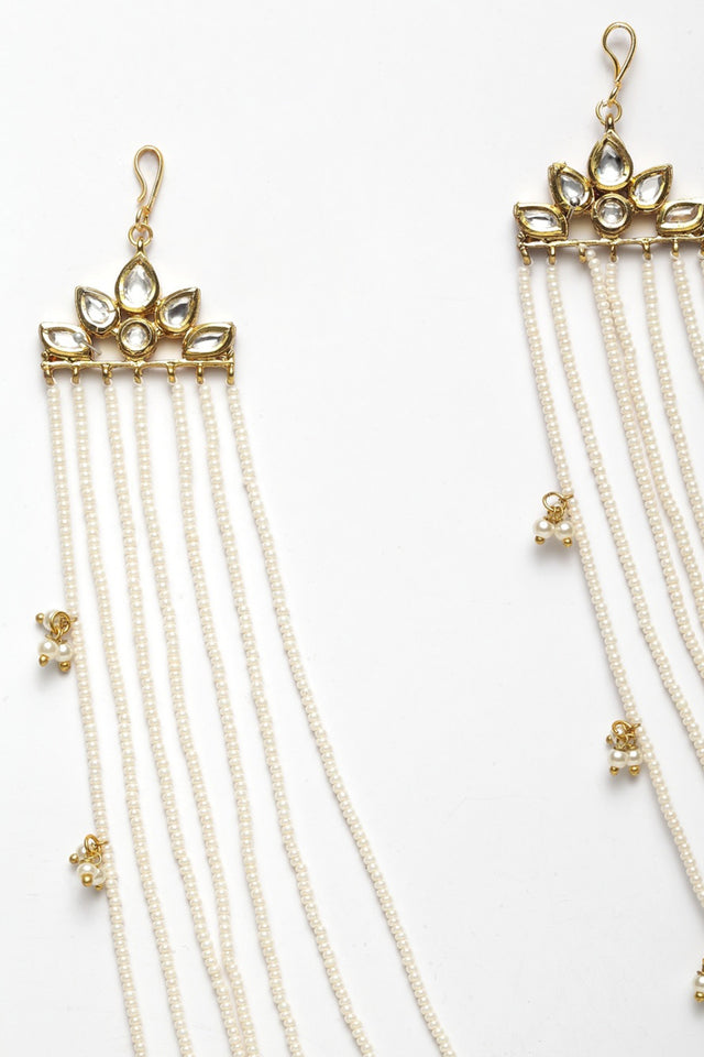 Women's Copper Ear Chain In White