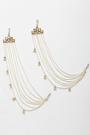 Women's Copper Ear Chain In White