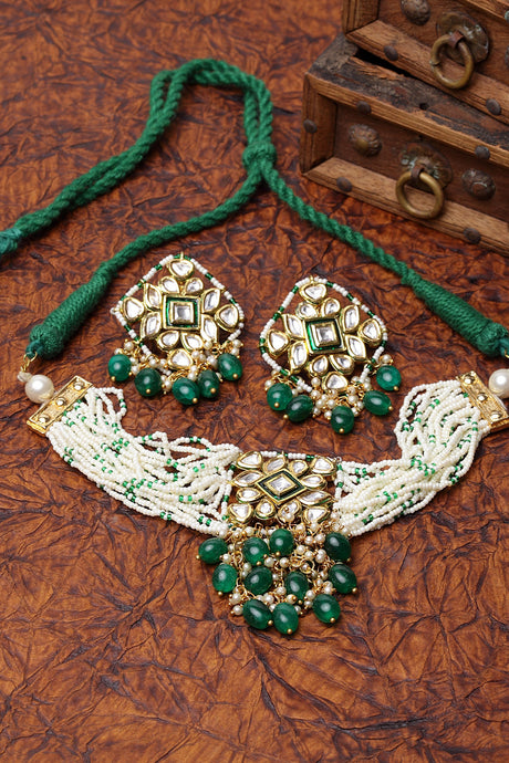 Buy Women's Sterling Silver Choker Set in Green