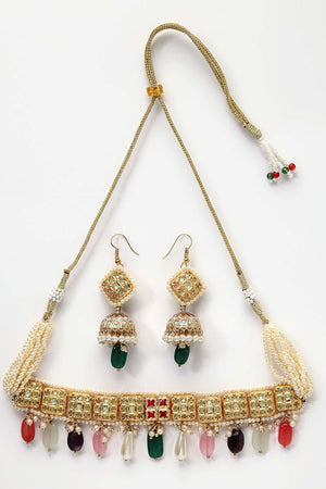 Buy Women's Sterling Silver Choker Set in Multi Color Online - Zoom In