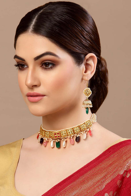 Buy Women's Sterling Silver Choker Set in Multi Color Online