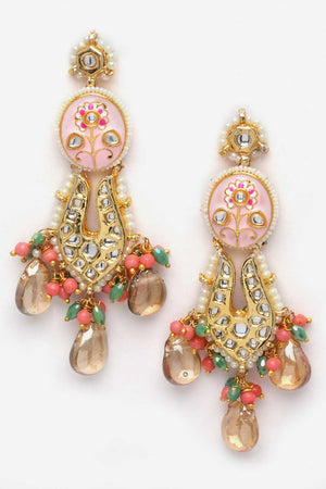 White And Green Kundan And Pearls Necklace And Earring Set