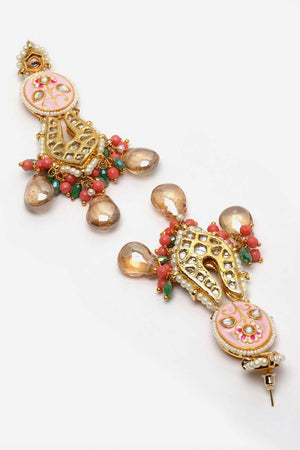 White And Green Kundan And Pearls Necklace And Earring Set