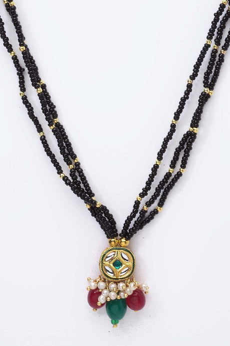 Buy Women's Copper Mangalsutras in Black Online - Side