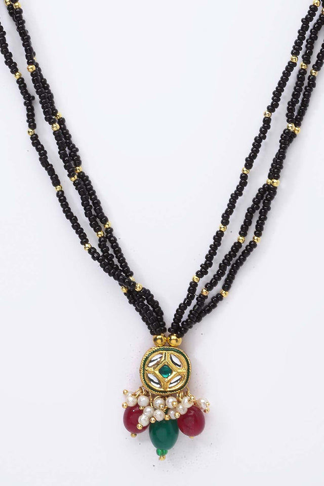 Buy Women's Copper Mangalsutras in Black Online - Side