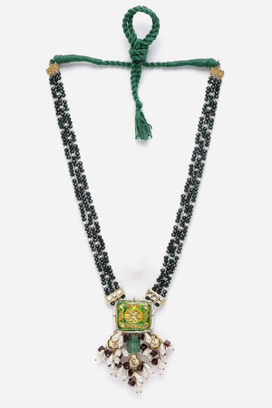 Green And Purple Haar Necklace Kundan And Pearls