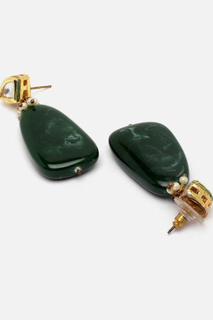 Green And Gold Necklace With Earring Jeweler Set Kundan And Pearls