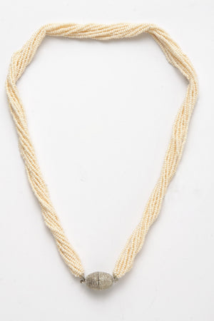 Women's Silver Necklace In White