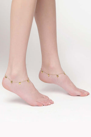 Gold Gold-Plated Natural Stones Anklet