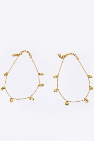 Gold Gold-Plated Natural Stones Anklet