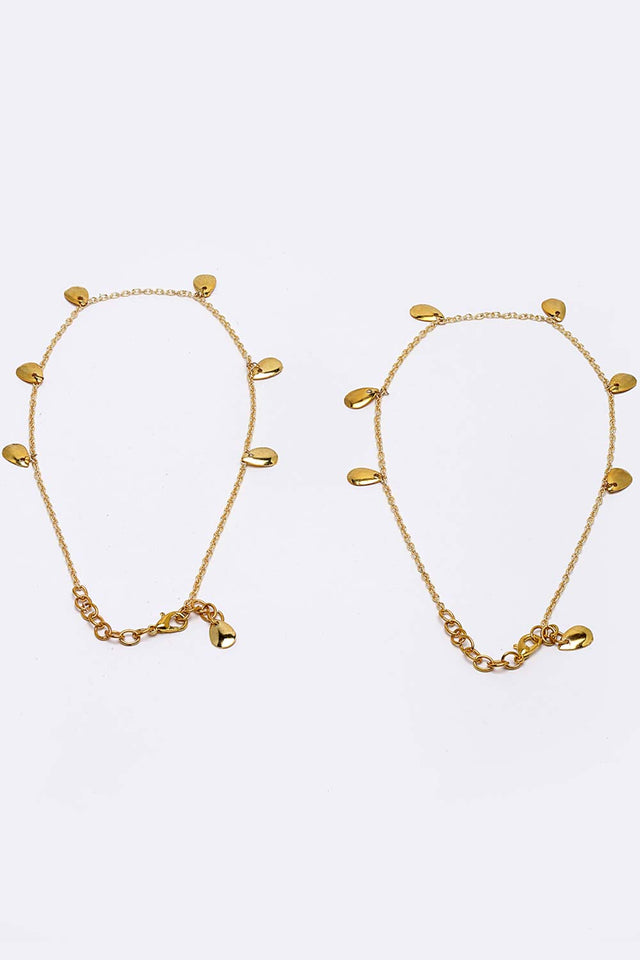 Gold Gold-Plated Natural Stones Anklet